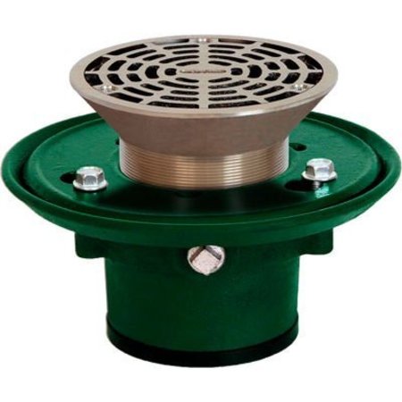 JOSAM COMPANY Josam 30003-6A-Z 3" No-Hub Floor Drain Body w/6" Round Nikaloy Strainer 30003-6A-Z